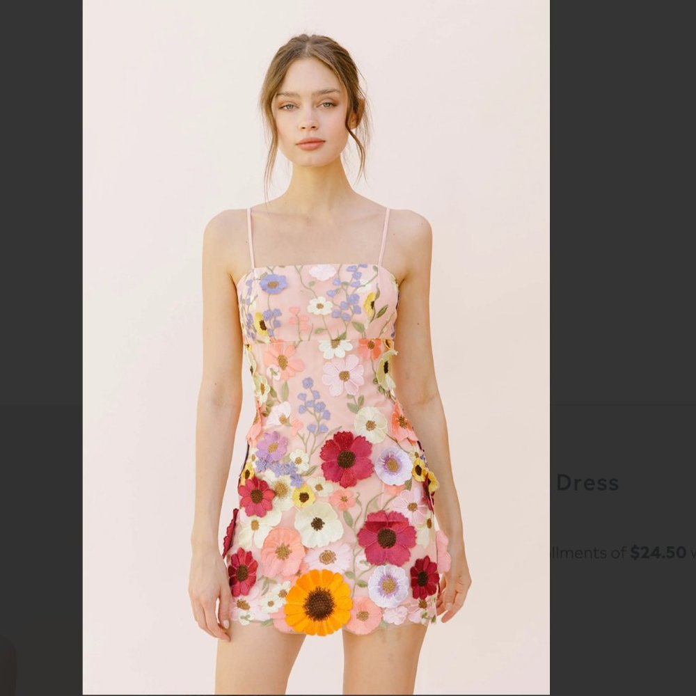 Storia Taylor Swift Inspired Floral Applique Dress